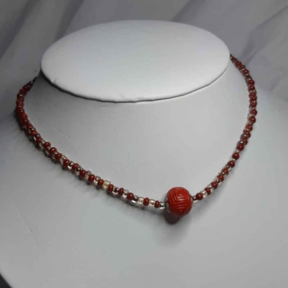 Vintage Cinnabar Necklace